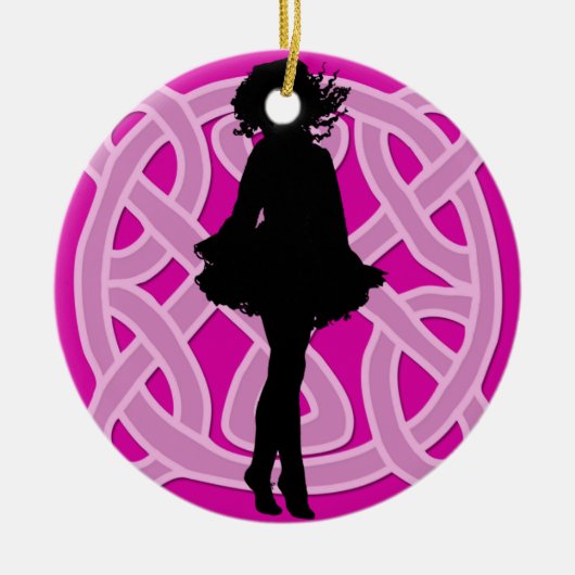 Hot Pink Celtic Dancer Ornament (Voorkant)
