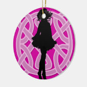 Hot Pink Celtic Dancer Ornament (Links)