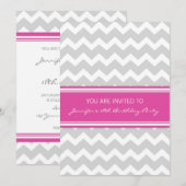 Hot Pink Chevron 18e verjaardag Kaart (Voorkant / Achterkant)