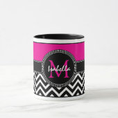Hot Pink Chevron Monogram Isabella Chic Mok (Midden)