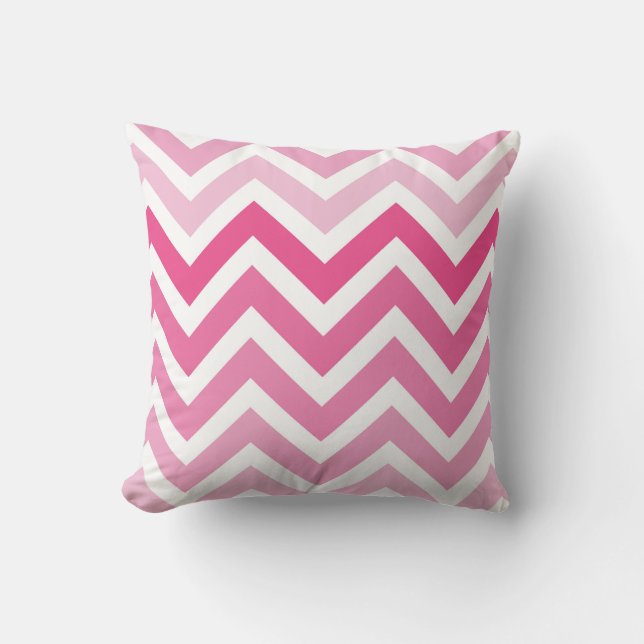 Hot Pink Chevron Ombre ZigZag Pattern Kussen (Voorkant)
