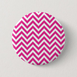 Hot Pink Chevron zigzag Pattern Ronde Button 5,7 Cm