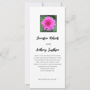 Hot Pink Chrysanthemum Floral Wedding Uitnodiging