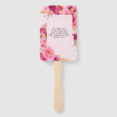 Hot Pink Chrysanthemum Wedding Hand Fan Handwaaier (Achterkant)