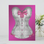 Hot Pink Corset vrijgezellenfeest Kaart (Staand voorkant)