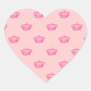 Hot Pink Crowns Hart Sticker
