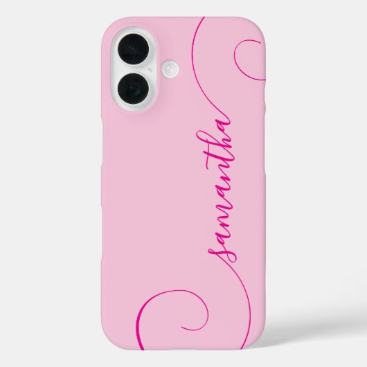 Hot Pink Curly Signature Case-Mate iPhone Case (Achterkant)