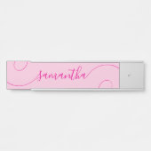 Hot Pink Curly Signature Deurbordje (Voorkant)