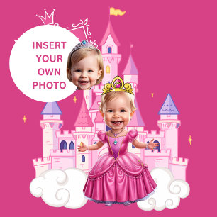 Hot Pink Custom 4e verjaardag prinses karikatuur T-shirt
