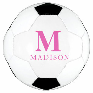 Hot Pink Custom Monogram Naam Voetbal