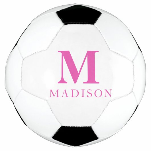 Hot Pink Custom Monogram Naam Voetbal (Voorkant)