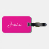 Hot Pink Custom Name Paris is always a good idea Bagagelabel (Achterkant horizontaal)