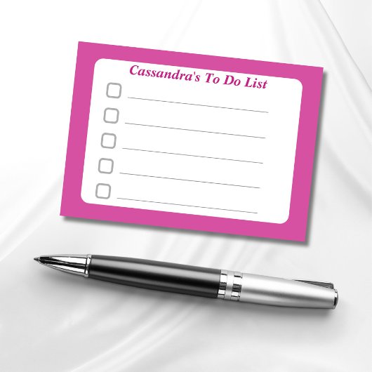 Hot Pink Custom To Do List Sticky Post-it® Notes