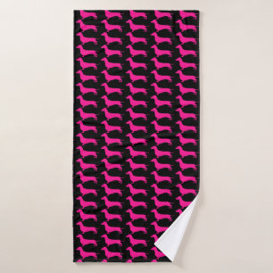 Hot Pink Dachshund Towel Badhanddoek