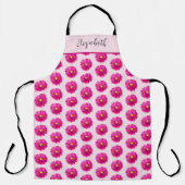 Hot Pink Daisies Aangepaste naam Schort (Voorkant)
