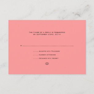 Hot Pink Daisies in Vases Wedding RSVP Kaartje