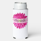  Hot Pink Daisy Custom Naam en Monogram (Seltzer Achterkant)
