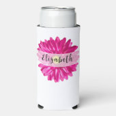  Hot Pink Daisy Custom Naam en Monogram (Seltzer Voorkant)