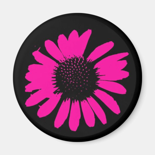 Hot Pink Daisy Magneet (Voorkant)