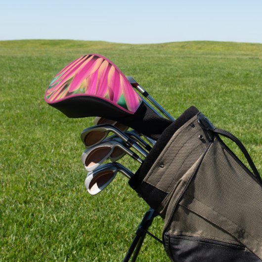 Hot Pink Daisy Petals Golfheadcover (Insitu)
