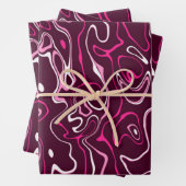 Hot pink damascus abstract swirls cool pattern inpakpapier vel (In situ)