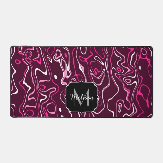 Hot pink damascus abstract swirls Custom Monogram (Recto)