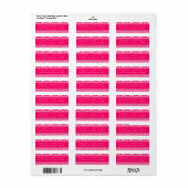 Hot Pink Damask Retouradres Labels (Full Sheet)