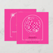 Hot Pink Disco Boogie Bridal Shower Invitation (Devant / Derrière)