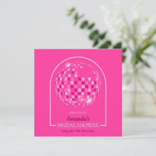 Hot Pink Disco Boogie Bridal Shower Invitation