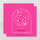 Hot Pink Disco Boogie Bridal Shower Uitnodiging (Voorkant / Achterkant)