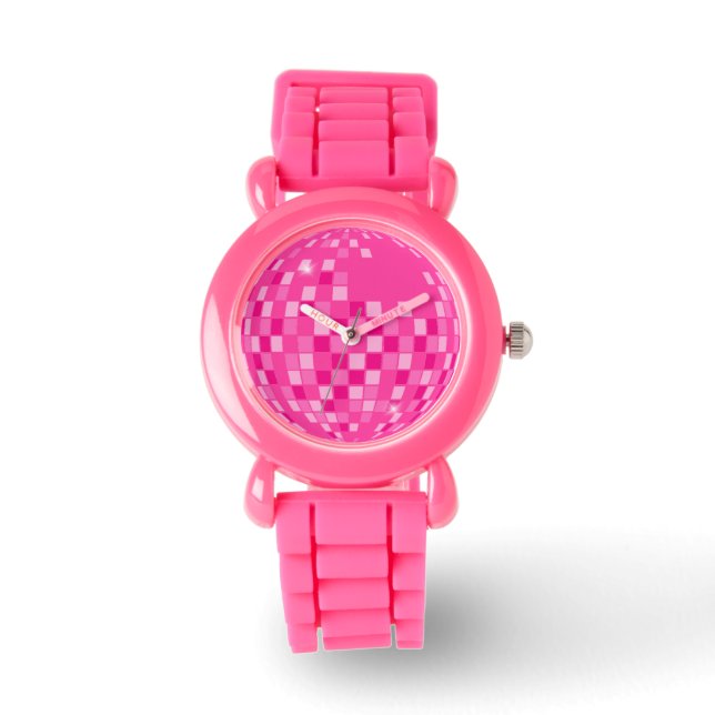 Hot Pink Disco Boogie Horloge (Voorkant)