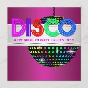 Hot Pink Disco Party Uitnodigingen