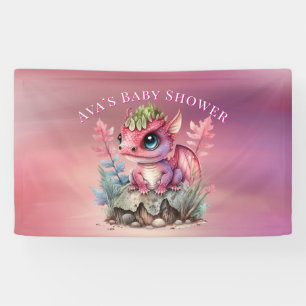Hot Pink Dragon Girl Baby shower Spandoek