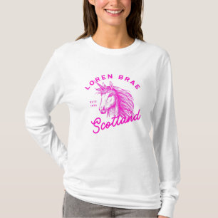 Hot Pink Eenhoorn Loren Brae T-shirt met lange mou