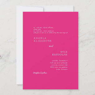 Hot Pink Elegance in Motion Wedding Invitation Kaart