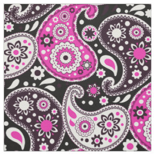 Hot Pink en Black Chic Modern Cowgirl Stof