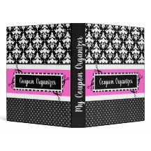 Hot Pink en Black Coupon Organizer Notitieboek