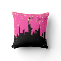 Hot Pink en Black New York Skyline