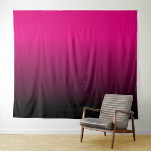 Hot Pink en Black Ombre Wandkleed