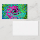 Hot Pink en Blue Groovy Abstract Retro Swirl Visitekaartje (Voorkant / Achterkant)