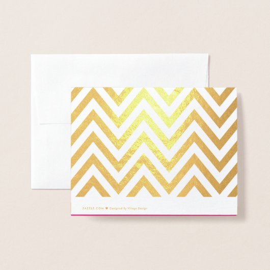 Hot Pink en Gold Chevron Girls Verjaardagsfeestje Folie Kaarten (Met envelop)