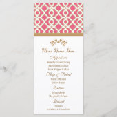 Hot Pink en Goud Marokkaans Menu (Voorkant)