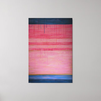 Hot Pink en Navy Abstract 1 - Canvasprint Canvas Afdruk