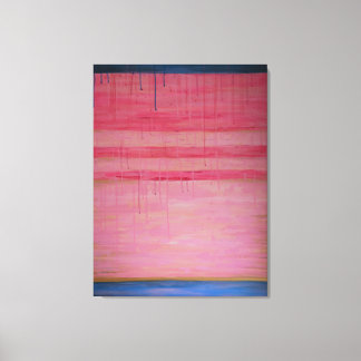 Hot Pink en Navy Abstract 1 - Canvasprint Canvas Afdruk