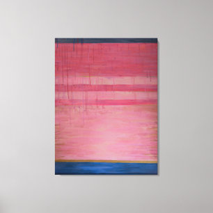 Hot Pink en Navy Abstract 2 - Canvasprint Canvas Afdruk