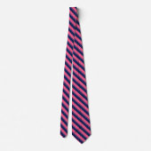 Hot Pink en Navy Blue Polka Dot Stripes Stropdas (Achterkant)