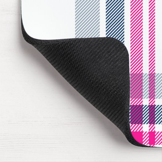 Hot Pink en Navy Blue Pset Pattern, speciaal geper Muismat (Hoek)