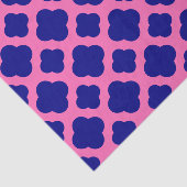 Hot Pink en Navy Blue Quatrefoil Pattern Tissuepapier (Detail)