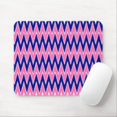 Hot Pink en Navy Blue Zigzag Pattern Muismat (Met muis)
