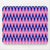 Hot Pink en Navy Blue Zigzag Pattern Muismat (Voorkant)